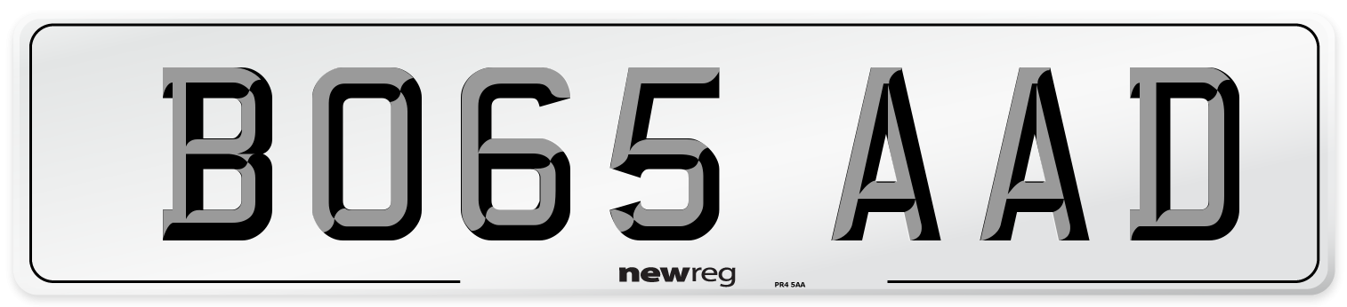 BO65 AAD Number Plate from New Reg